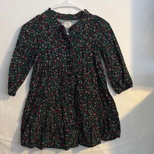 Crewcuts Floral Kids Dress - Black and Red